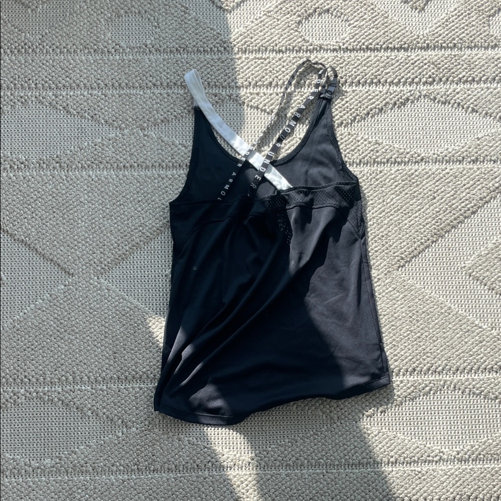 Under armour Black Tank Top with White Strap
